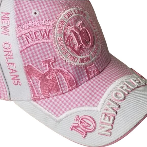 CityHunter New Orleans UltimatP Headwear Pink White Checker Hat - Picture 10 of 10